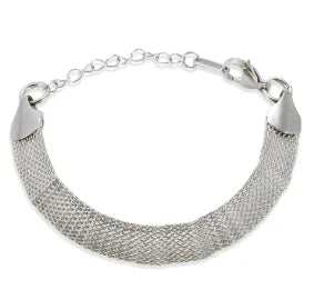 Pulsera de acero con corazón y circonias