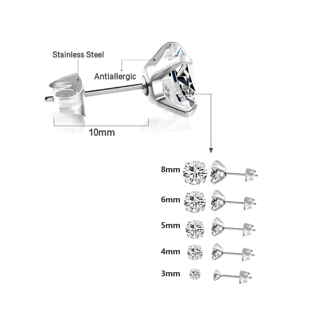 Aros Tragus Cristal Redondo Acero Quirúrgico