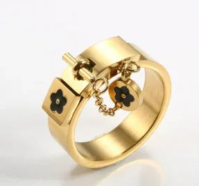 Anillo de acero con circonias Bruma