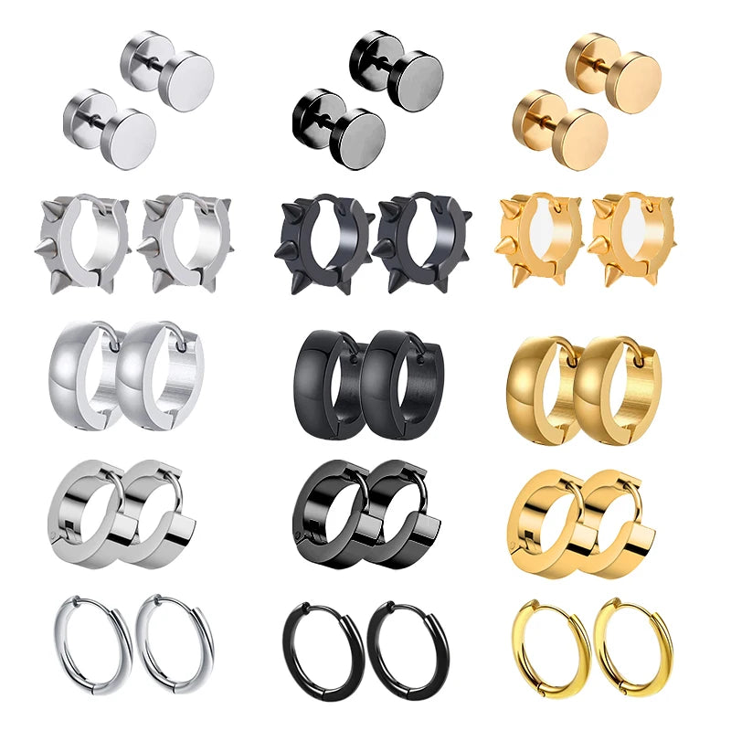 Aros unisex de acero inoxidable estilo Urbano