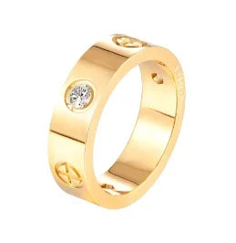 Anillo de acero con circonias Bruma