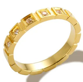 Anillo de acero con circonias Bruma