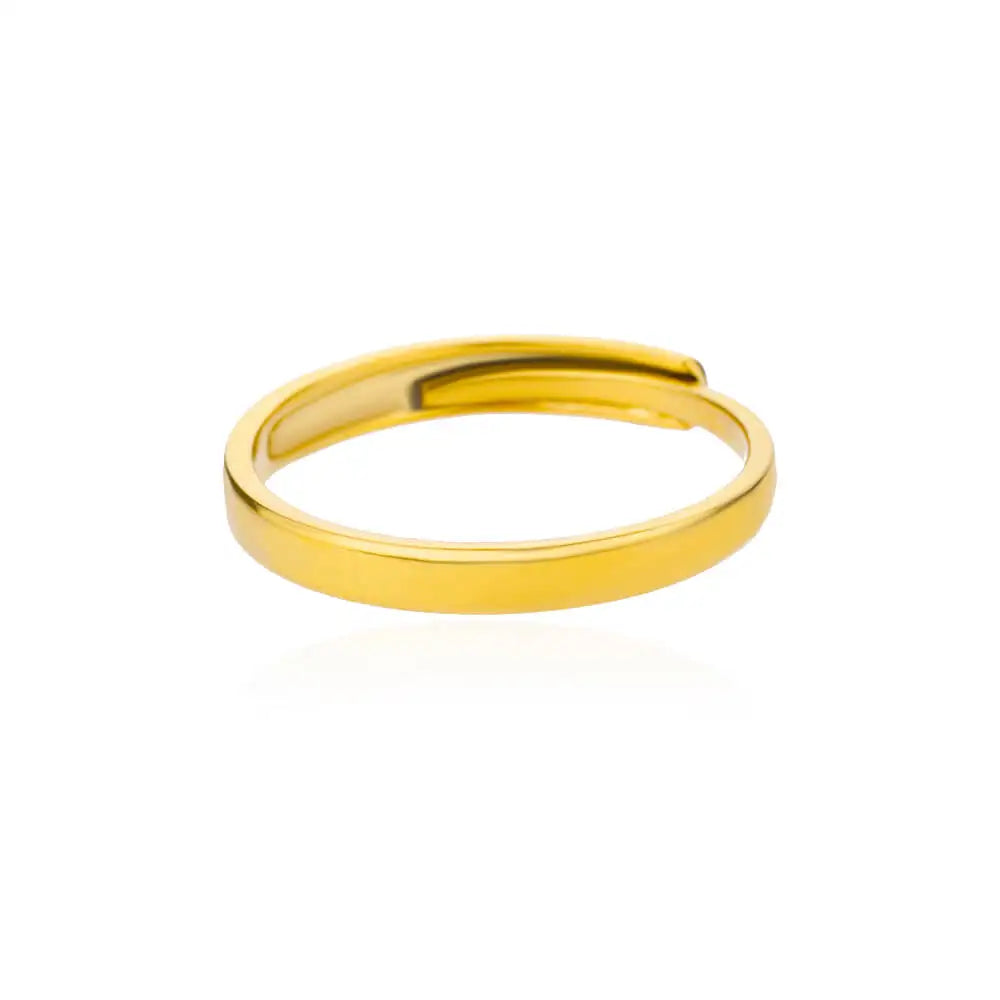 Anillo de acero 316L dorado Clásico