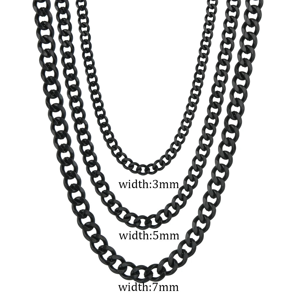 Collar de cadena cubana en acero inoxidable