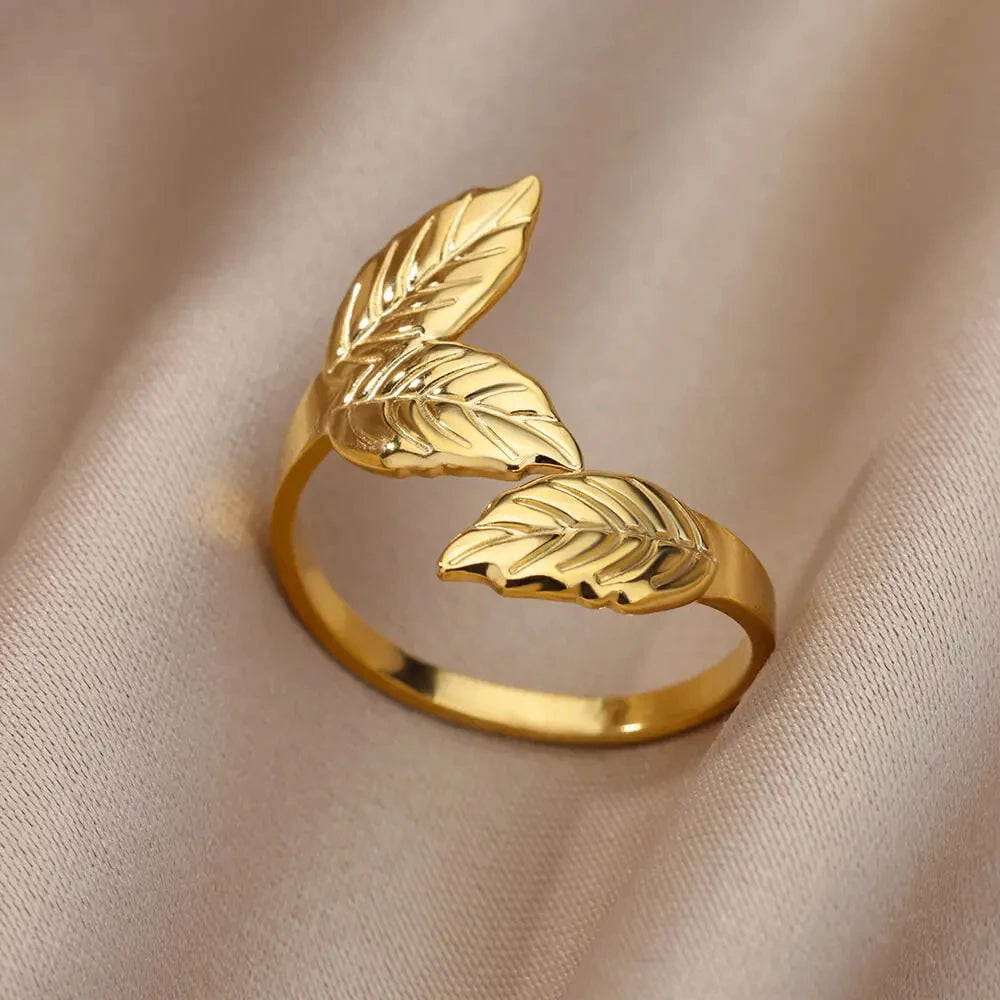 Anillo de acero 316L dorado Clásico