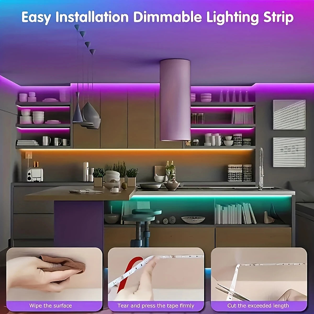 Tira LED RGB USB con control remoto