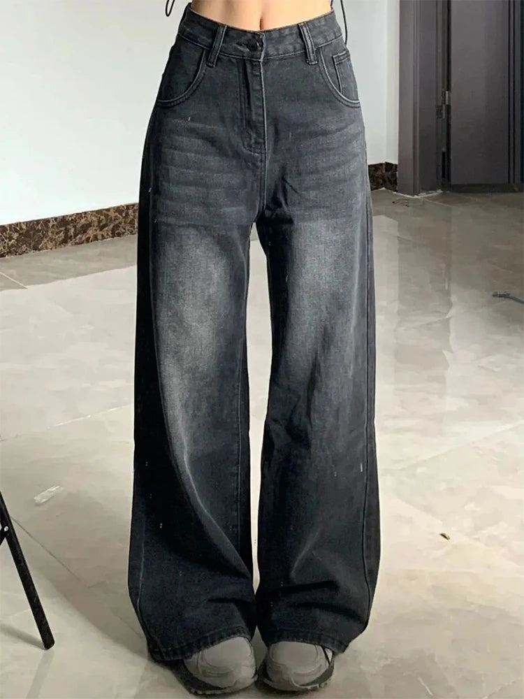 Jean recto de tiro alto estilo Y2K