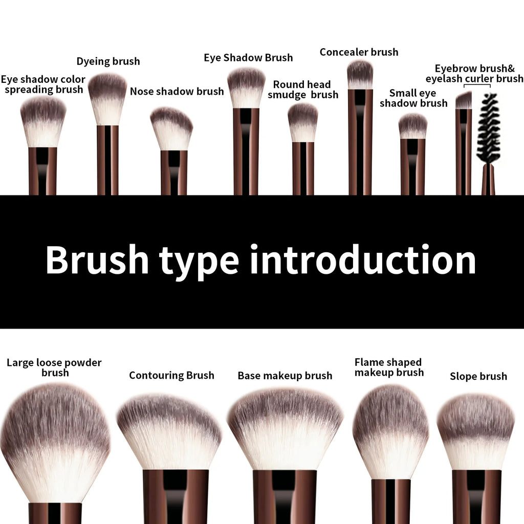 Set de 13 Brochas de Maquillaje con Mango de Aluminio