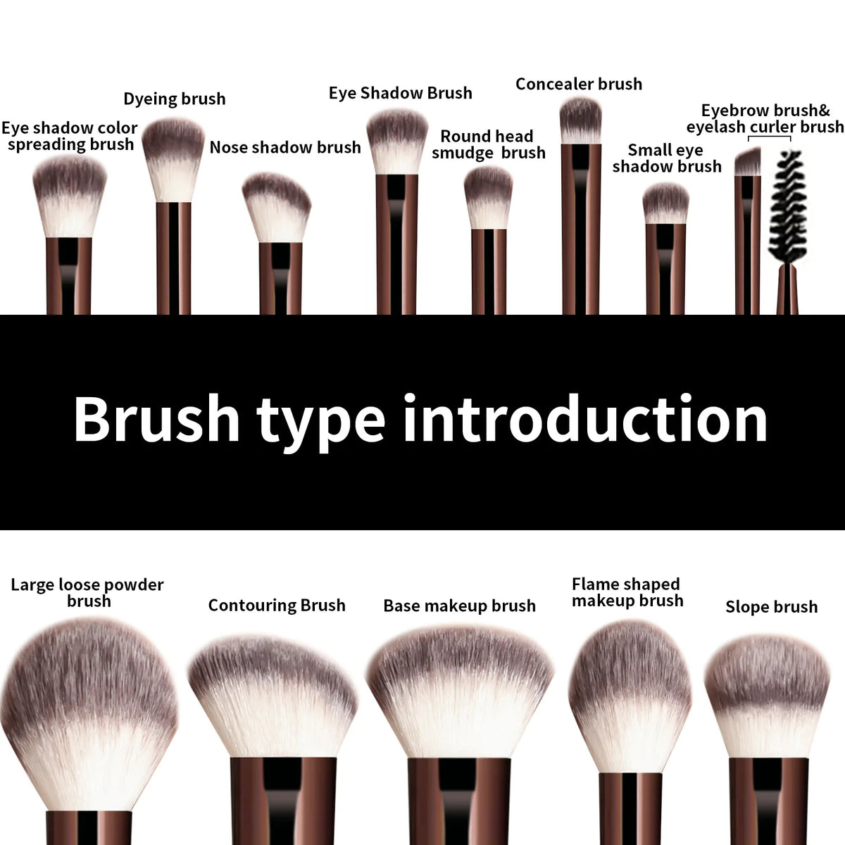 Set de 13 Brochas de Maquillaje con Mango de Aluminio