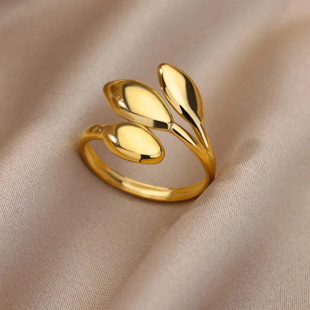 Anillo de acero 316L dorado Clásico