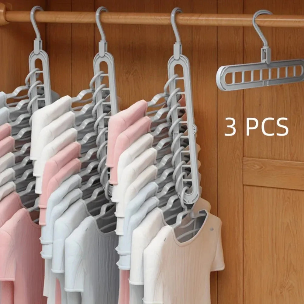 Percha Plegable Multifunción 9 Ganchos x3