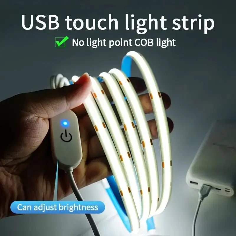 Tira LED COB Flexible con Dimmer Táctil USB 5V