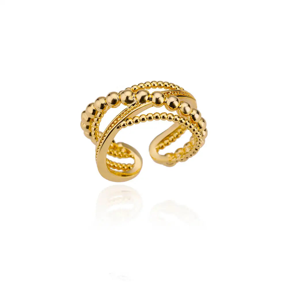 Anillo de acero 316L dorado Clásico