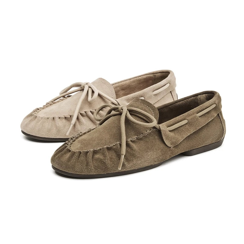 Mocasines Siena de gamuza con pliegues