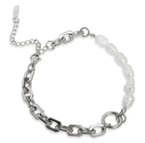 Pulsera de acero con corazón y circonias