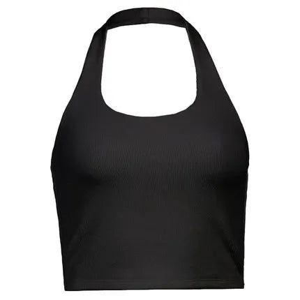 Top halter Alba de algodón acanalado