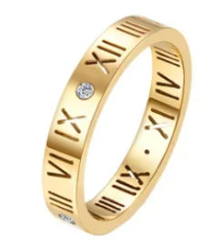 Anillo de acero con circonias Bruma