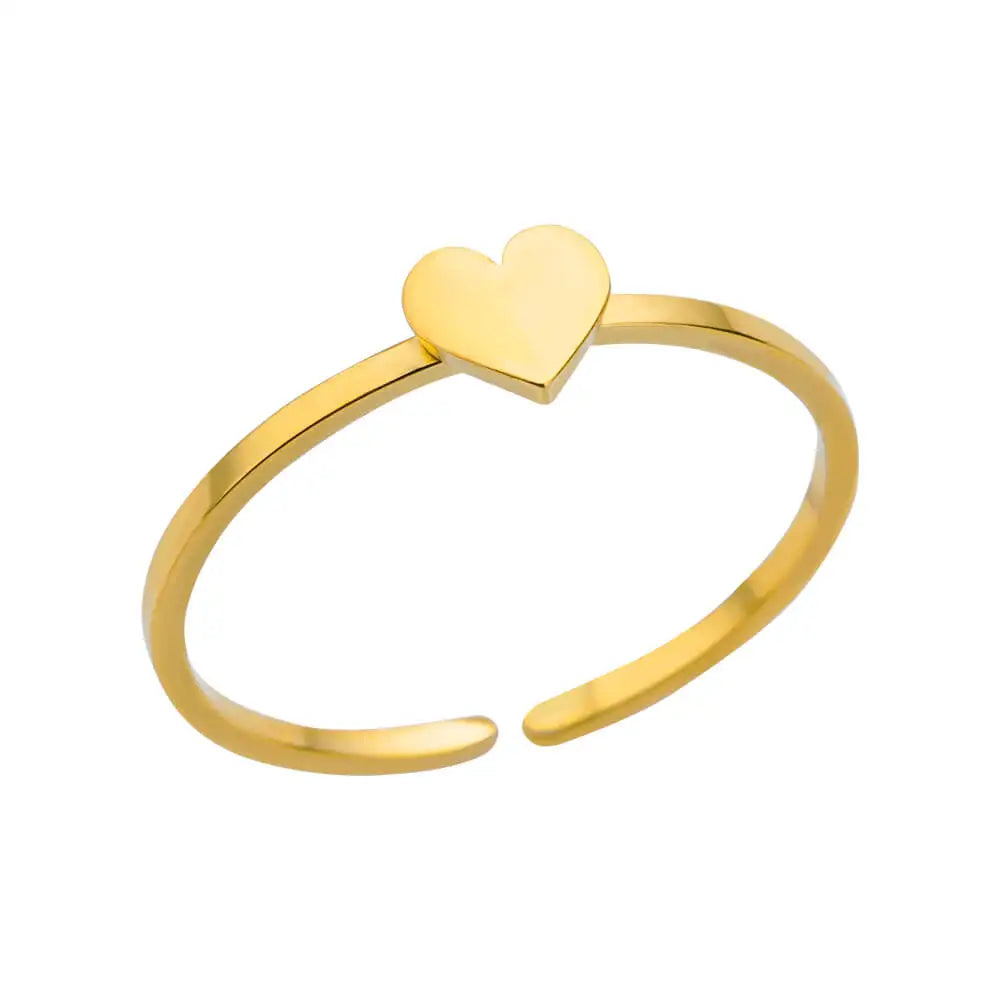 Anillo de acero 316L dorado Clásico