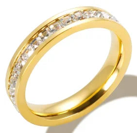 Anillo de acero con circonias Bruma
