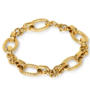 Pulsera de acero con corazón y circonias