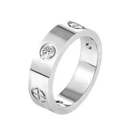 Anillo de acero con circonias Bruma