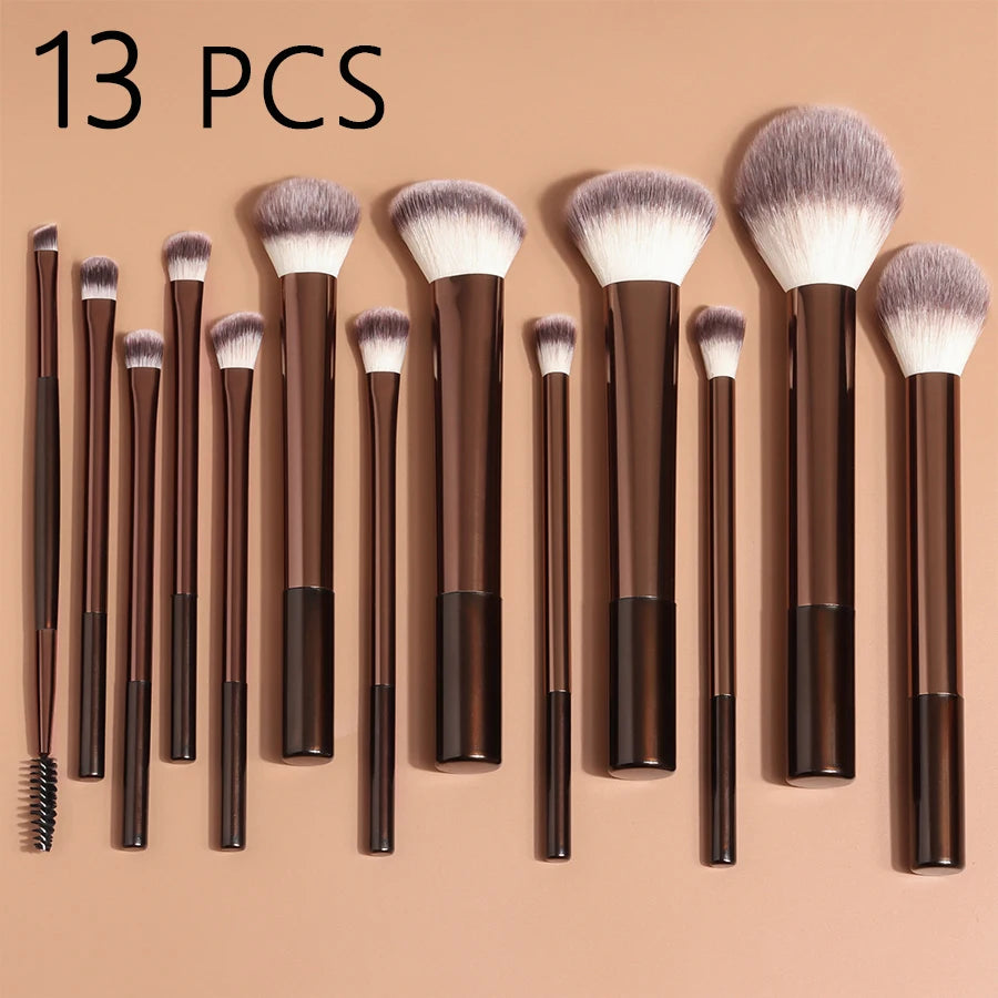 Set de 13 Brochas de Maquillaje con Mango de Aluminio