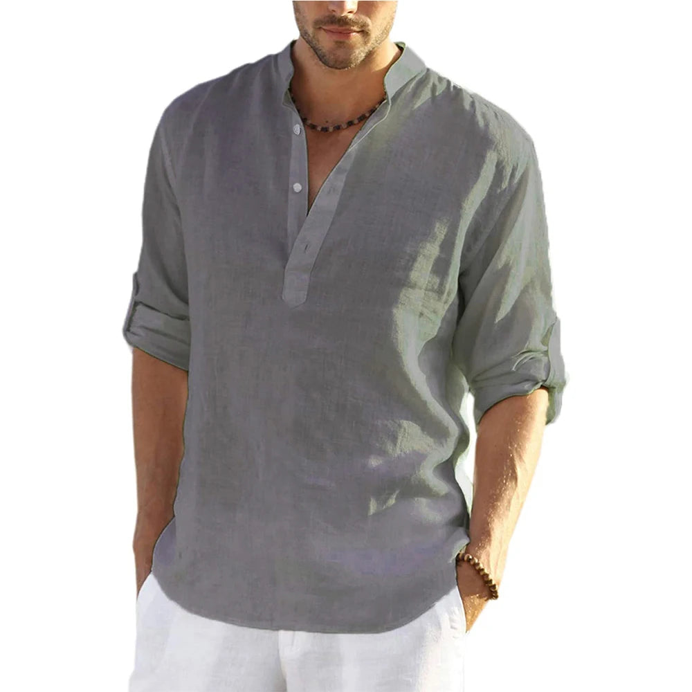 Camisa Casual Brisa de Algodón y Lino