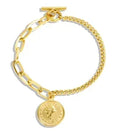 Pulsera de acero con corazón y circonias