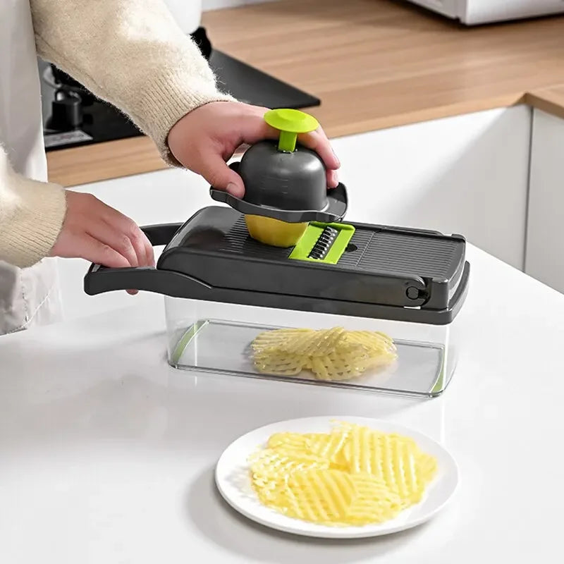 Cortador Multifunción de Verduras y Frutas con Cesto