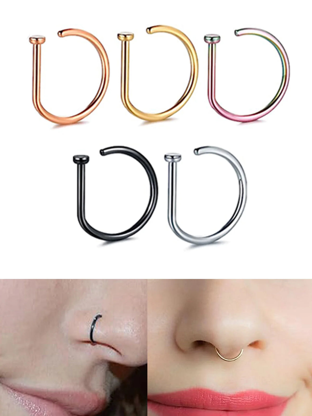 Piercing falso para nariz en acero 316L