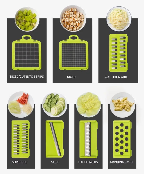 Cortador Multifunción de Verduras y Frutas con Cesto