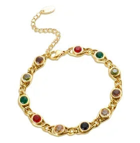 Pulsera de acero con corazón y circonias
