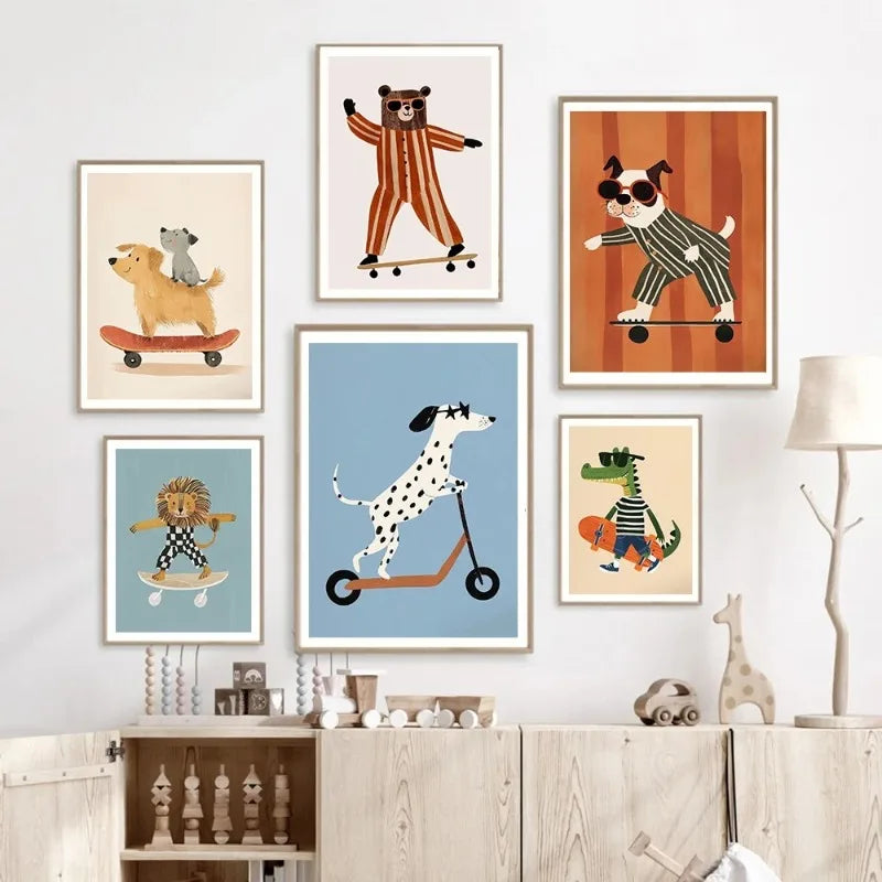 Lámina Canvas Animales para Cuarto Infantil