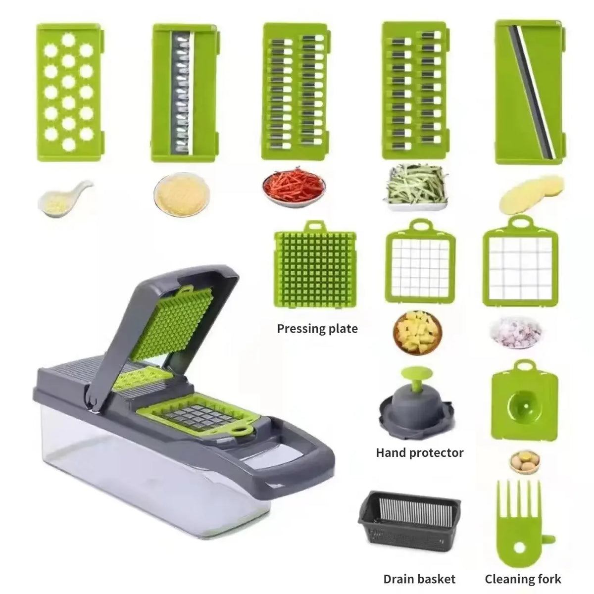 Cortador Multifunción de Verduras y Frutas con Cesto