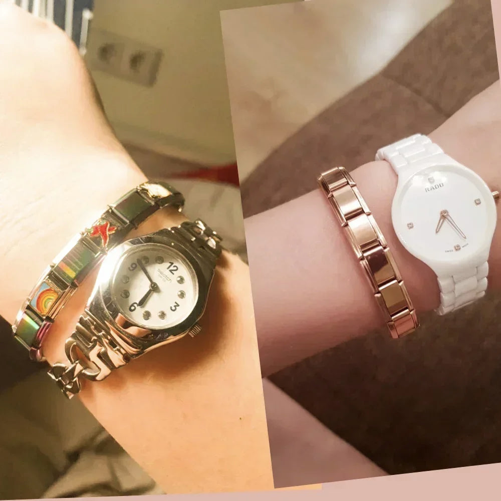 Pulsera elástica de acero estilo italiano
