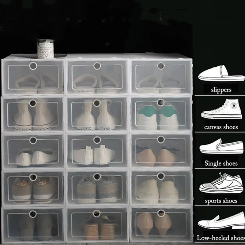 Set de 6 Zapateros Plegables Transparentes Apilables
