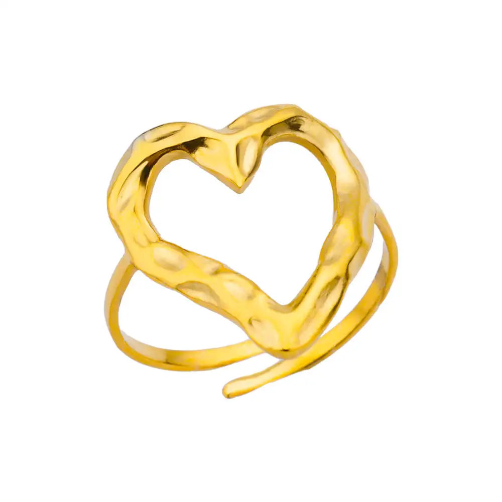 Anillo de acero 316L dorado Clásico