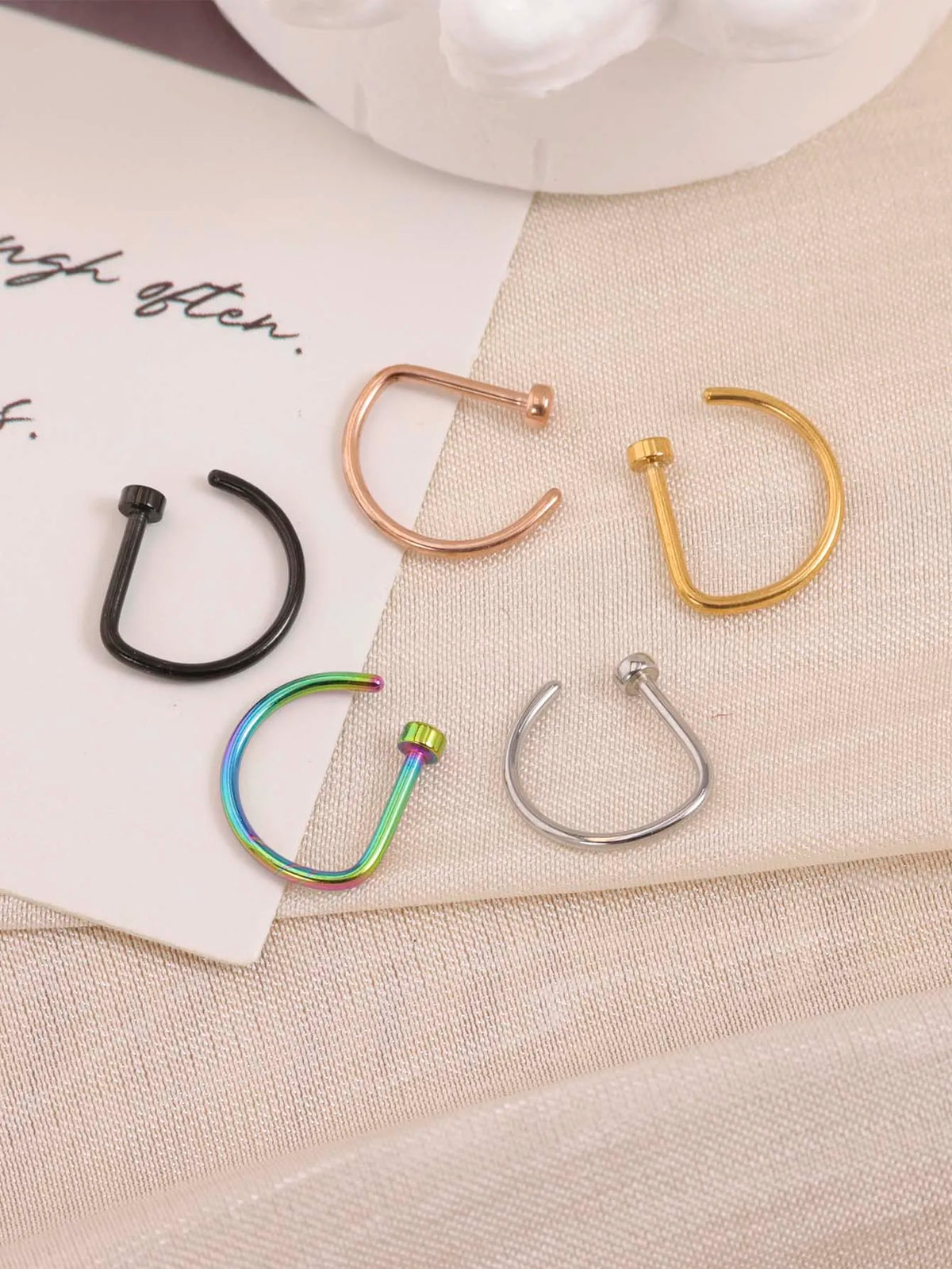 Piercing falso para nariz en acero 316L