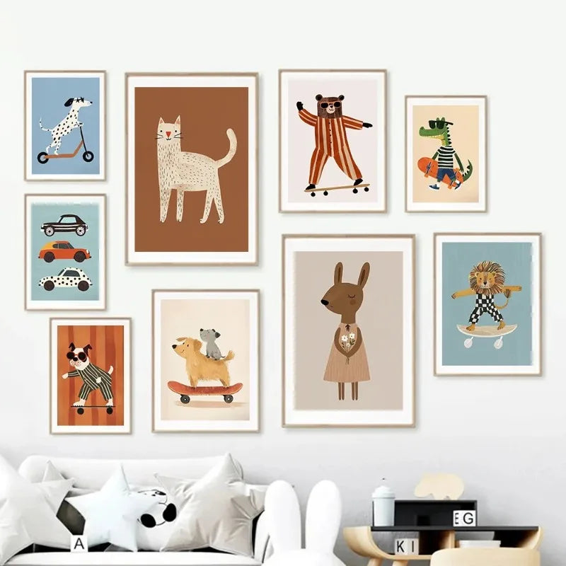 Lámina Canvas Animales para Cuarto Infantil