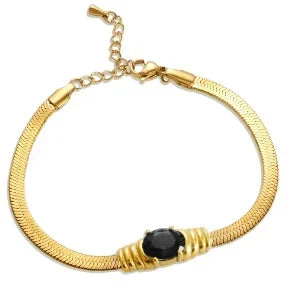 Pulsera de acero con corazón y circonias