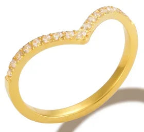 Anillo de acero con circonias Bruma