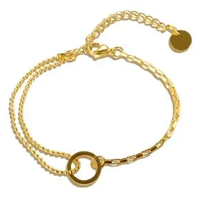 Pulsera de acero con corazón y circonias