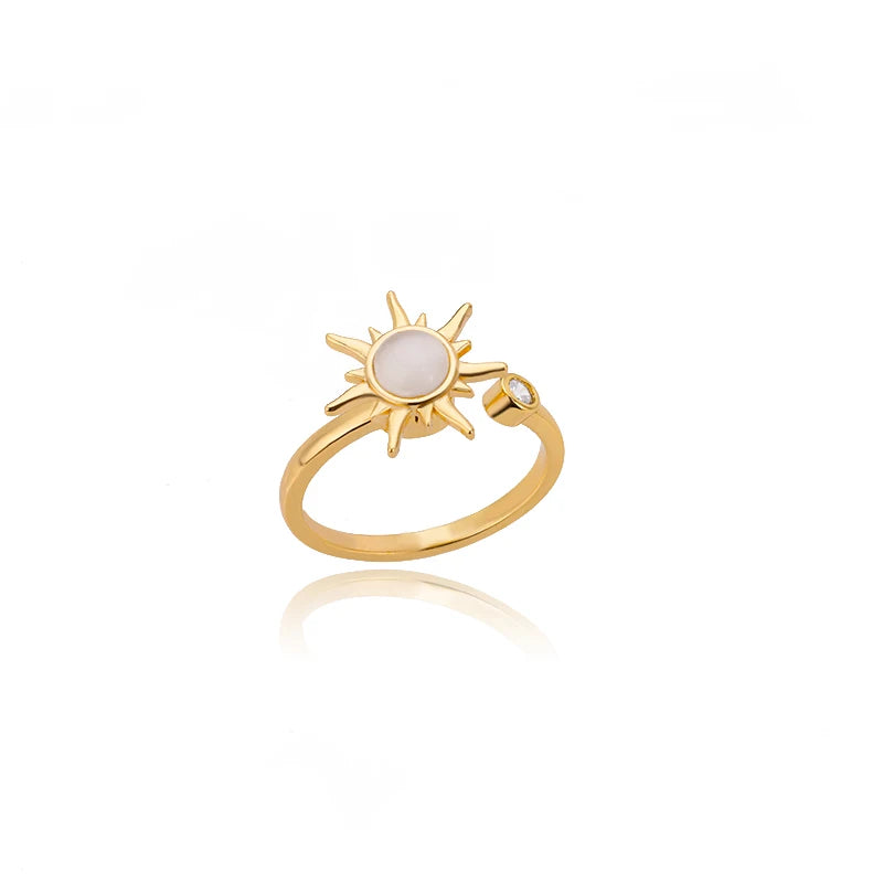 Anillo de acero 316L dorado Clásico