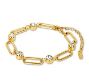 Pulsera de acero con corazón y circonias