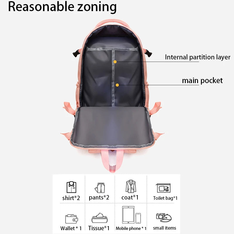 Mochila de Nylon Nara con Múltiples Bolsillos