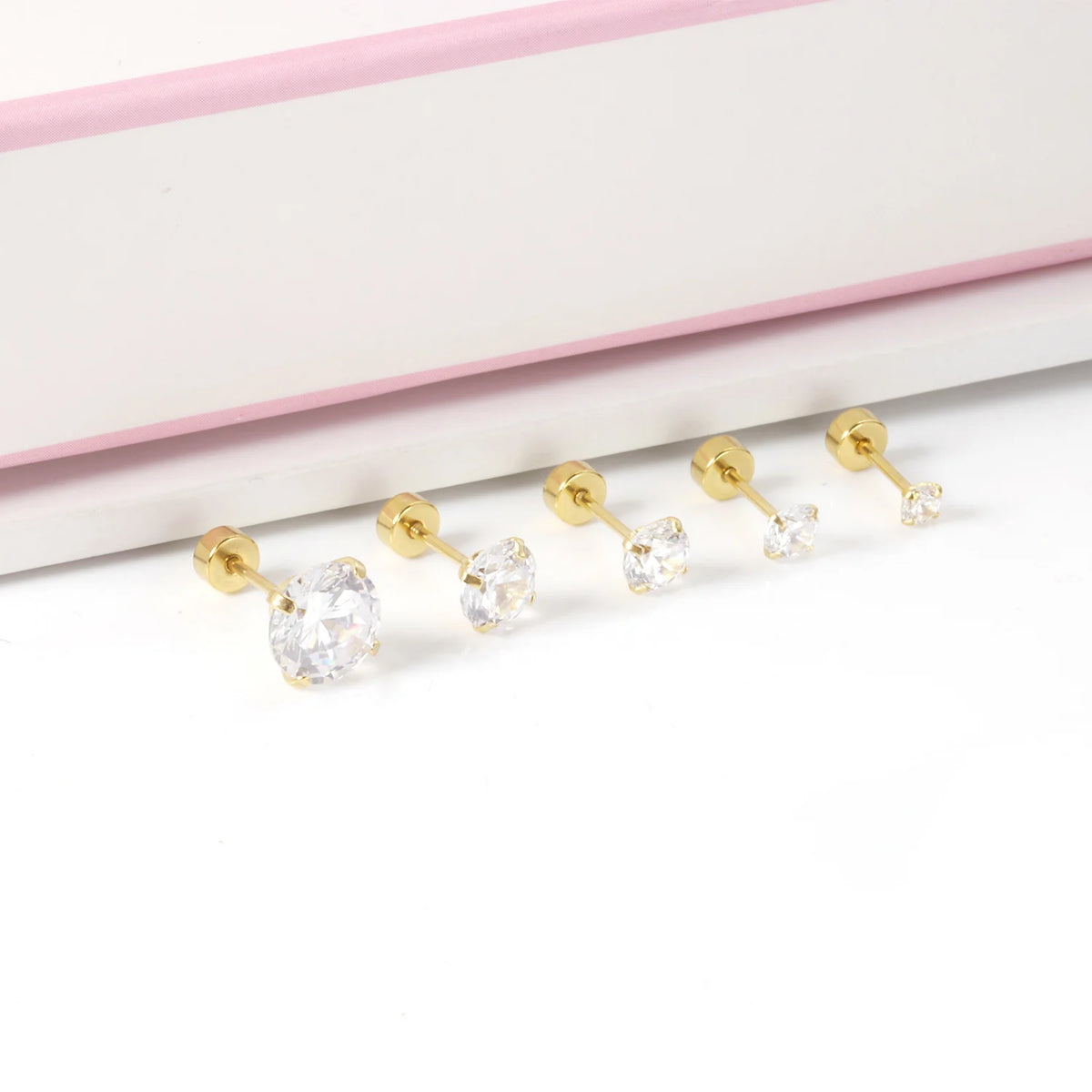 Aros Tragus Cristal Redondo Acero Quirúrgico