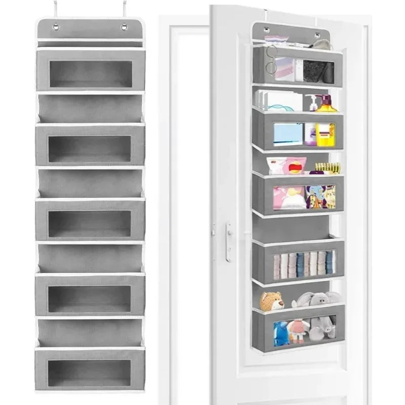 Organizador de puerta de 5 bolsillos en gris