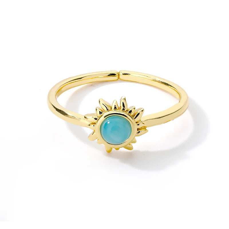 Anillo de acero 316L dorado Clásico