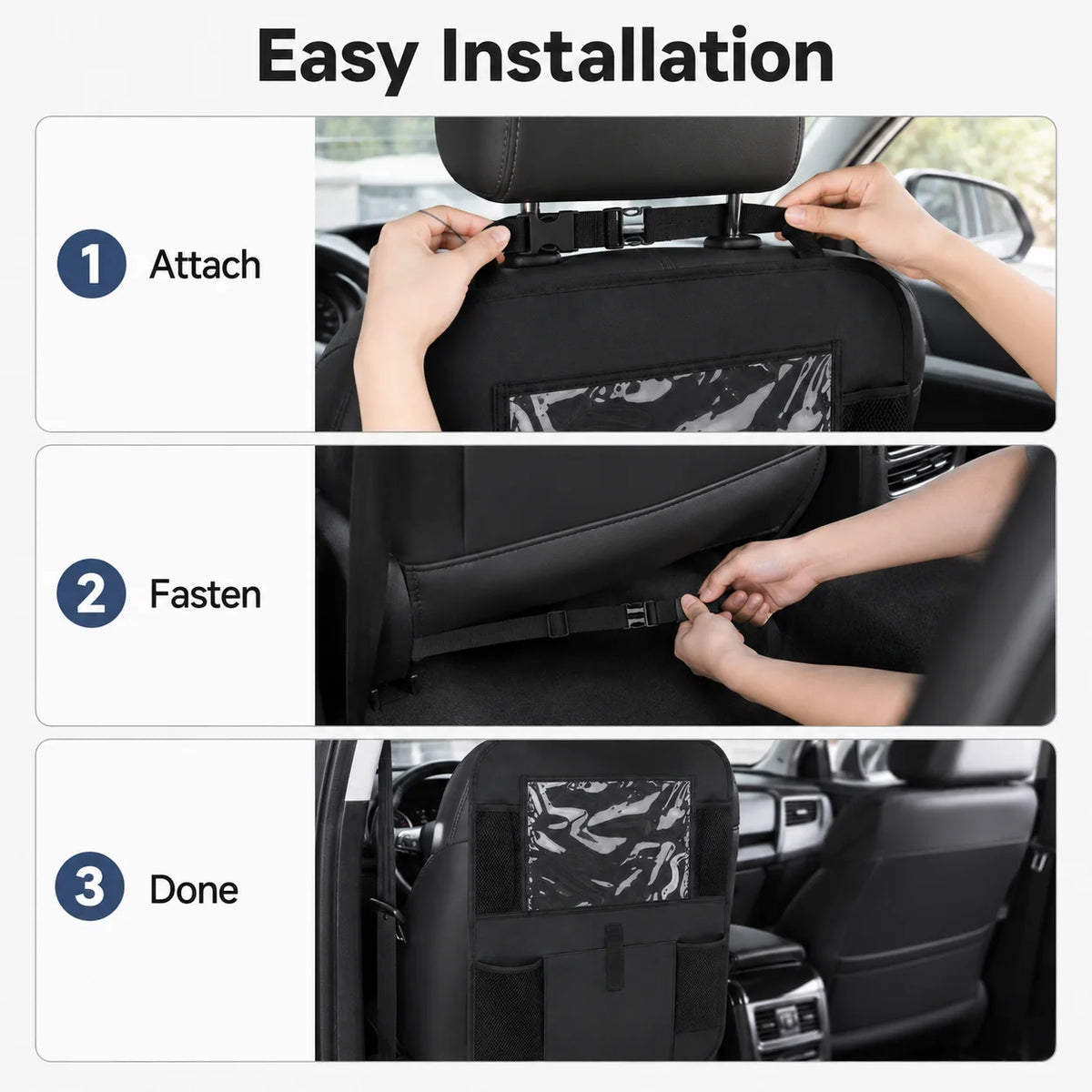 Organizador de respaldo para auto con porta tablet