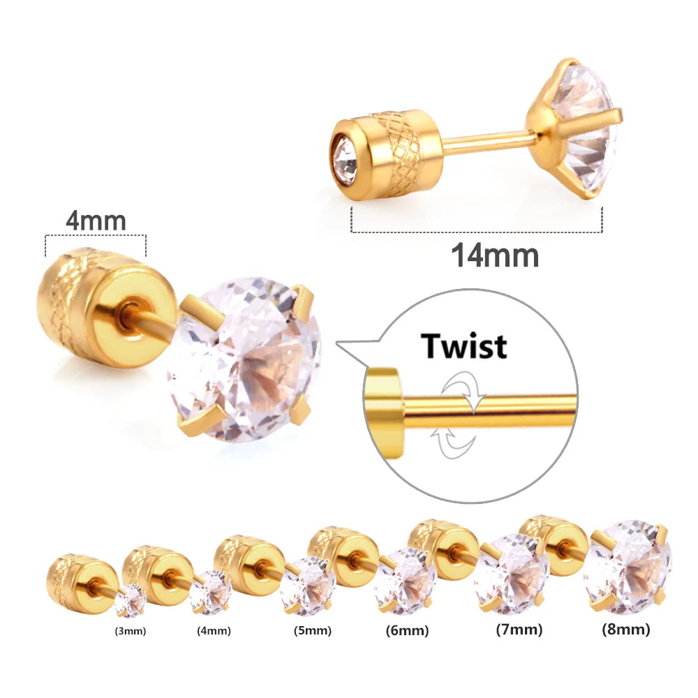 Aros Tragus Cristal Redondo Acero Quirúrgico